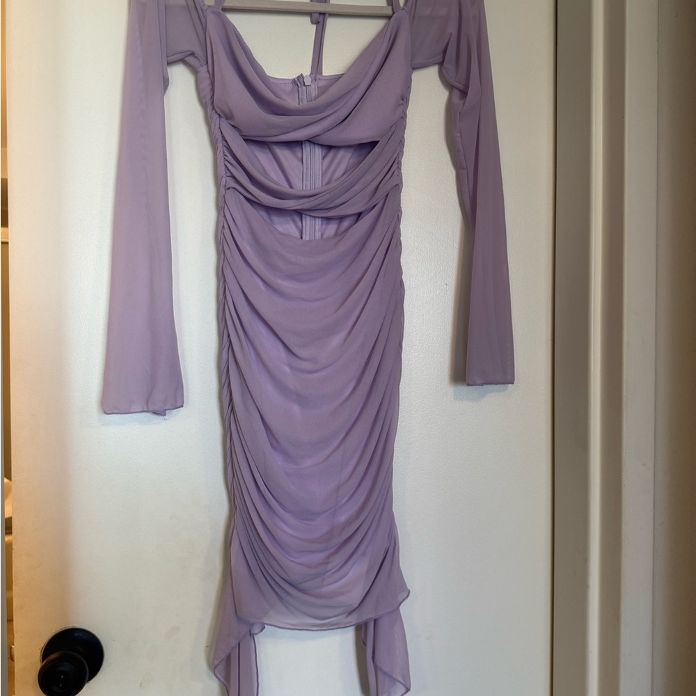 Sexy Lavender Long Sleeve Dress
